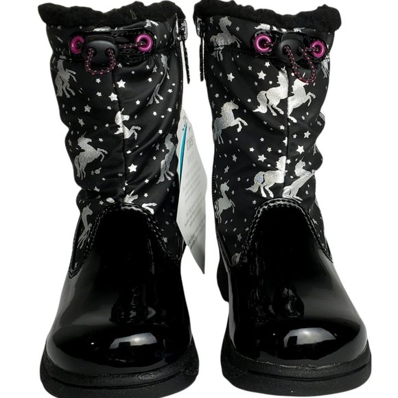 New Totes Winter Snow Boots Toddler Silver Unicorns Waterproof Thermolite 5T - Picture 3 of 9